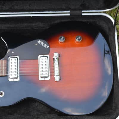 2000's Gretsch Junior Jet II Electromatic in Tobacco Finish. As of Sept. 15th, 2025 It has a complete New Set-up with New Stringjoy 10's installed, w/New Black Dunlop Straploks &  New Molded ABS Hardshell Case image 13