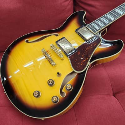 Ibanez AS93FM-AYS 5B-05 - Flame maple sunburst semi hollow body electric guitar image 3