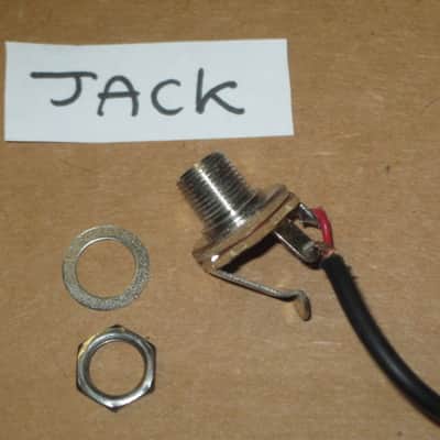 rarely used genuine Ibanez control harness (1 VOL pot B500K, 1 TONE pot A500K w/ capacitor, 1 jack) +main wires & nuts/washers & extra wires [NO switch] (from display piece 2018 Artcore AS-63 (NO: guitar, other parts) Metric, 18 spline coarse split shaft image 4