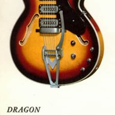 Eko Dragon Archtop Guitar Pickguard Original Vintage for 3 Pickup Model Mid 60's Black image 6
