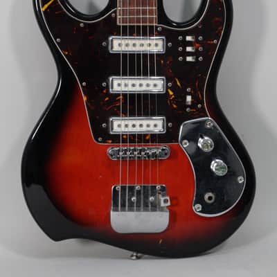 1960s Prestige Teisco 3-Pickup Vintage Electric Guitar Made In Japan image 2