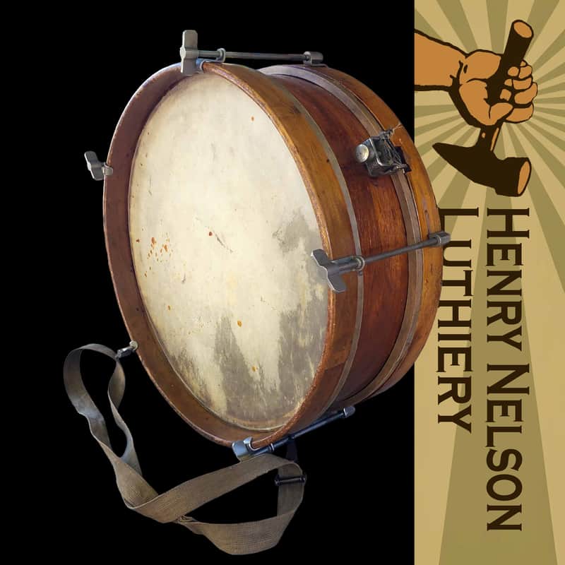 Thumb Rod Maple/Mahogany 12" Snare Drum Calf Heads Restored & Working image 1