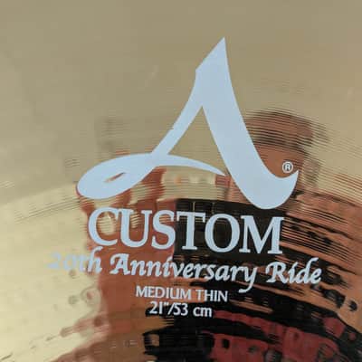 Zildjian 21" A Custom 20th Anniversary Ride Cymbal 2011 - Present - Brilliant image 4