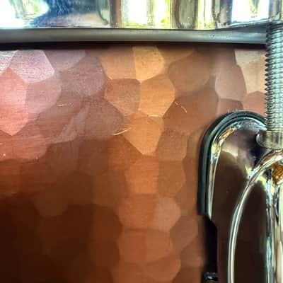 Tama Hand Hammered Copper Snare Drum 14x5.5 MIJ Japan Serial #00060 All Original image 13