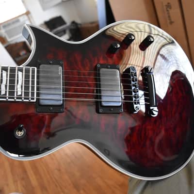 ESP E-II Eclipse QM See Thru black cherry sunburst, OHSC, Quilted maple top & EMG's, Made in Japan image 1