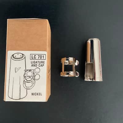VANDOREN CLARINET LIGATURE/MOUTHPIECE CAP LC701 VANDOREN CLARINET LIGATURE AND CAP Undetermined  VINTAGE - Nickel Plated image 6