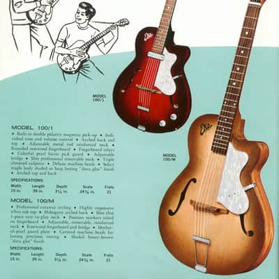 Eko 100/1 Electric 1966 Cherry Burst 1 Pickup Volume&Tone Control image 13