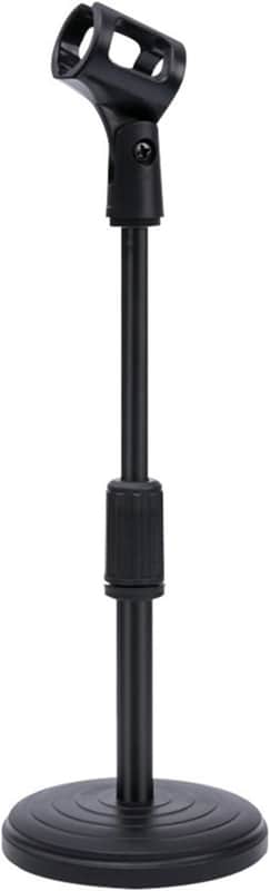 Desktop Microphone Stand, Upgraded Adjustable Table Mic Stand with Mic Clip and 5/8" Male to 3/8" Female Screw image 1