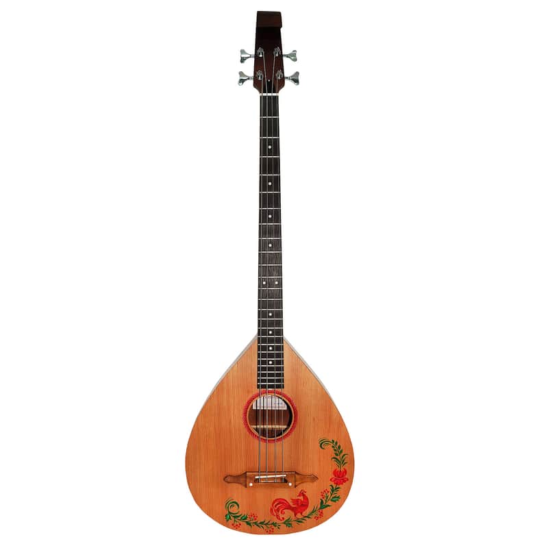 Ukrainian Folk Music 4 Strings Bass Guitar Kobza made in Ukraine by Trembita Natural Wood Hand Painted Rich and Powerful Sound! image 1