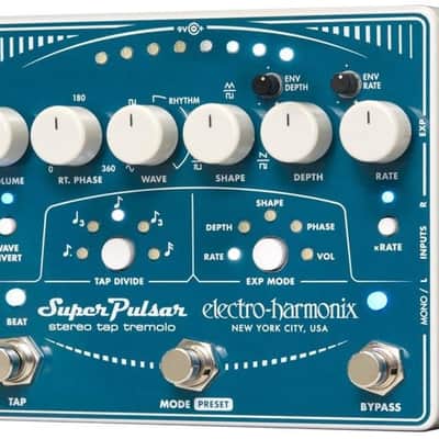 Electro-Harmonix Super Pulsar Stereo Tap Tremolo Guitar Effect Pedal