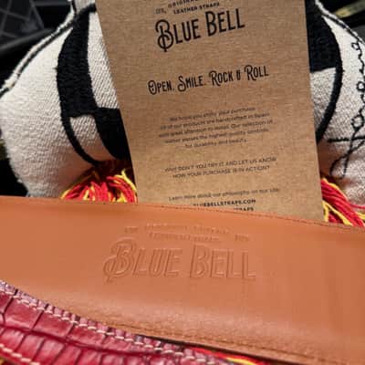 Blue Bell Straps Johnson Caiman “ ONE OF A KIND”  Custom Cherry Red Exclusive for Al’s Music Factory image 9