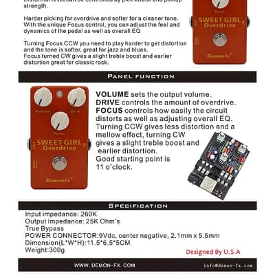 DemonFX Sweet Girl Overdrive Guitar Effect Pedal image 8