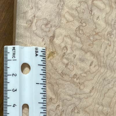 High End Offset Bass Body NOS Blistery Quilted Maple Top, solid one piece Mahogany Back - Unfinished - Front Routed - Luthier Supply R42 image 8