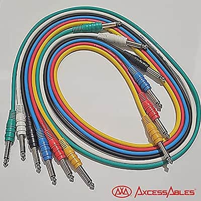 1/4 Inch TS to 1/4 Inch TS Instrument Cables 1ft (6-Pack) | 6.35mm TS Unbalanced Audio Cables | TS Guitar Cable Pack | Guitar Patch Cable Multi-Color Pack- 1ft (6-Pack) image 3