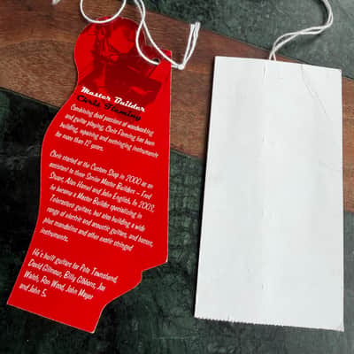 Fender Baja Telecaster Inspection tag and Hang tag - 2009 image 3