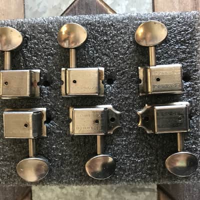 Real Life Relics Kluson Supreme 18:1 Gear Ratio C Tuning Machines 6 inline Aged Nickel KTS-6B-NM image 2