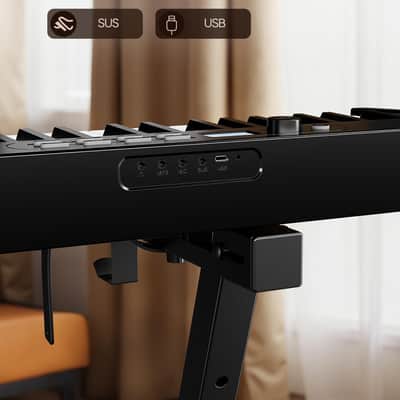 88 Key Semi-Weighted Folding Piano, Full Size Portable Keyboard with Bluetooth MIDI, Touch Sensitive Keys, Carrying Case, Sustain Pedal & Earbuds for Adult Beginners image 2