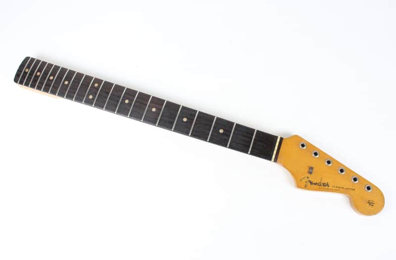 RARE 1963 Vintage Fender Stratocaster Neck Maple Brazilian Rosewood Clay Inlays Strat USA 1960s L-Series Pre-CBS image 1