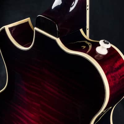 Hinde Jazz Model Adirondack Spruce and Flamed Maple Merlot Burst Mandolin with Pickup image 19