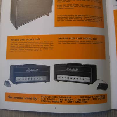 Marshall Catalog c.1969 Super lead, Marshall Major,cabinets, PAs etc image 4