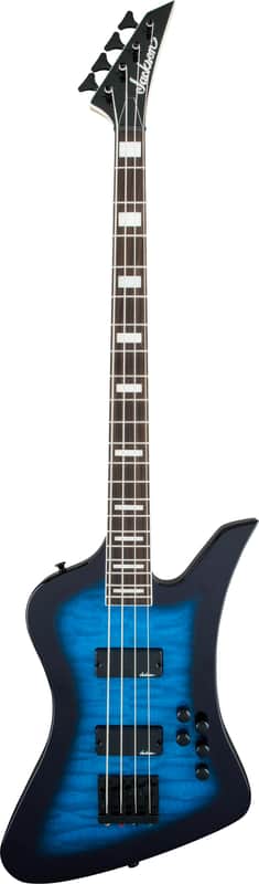 Jackson JS Series Kelly Bird Bass JS3Q Transparent Blue Burst image 1