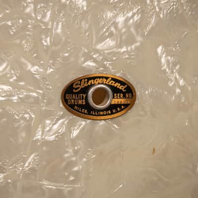1960s Slingerland Modern Solo White Marine Pearl Drum Set image 6