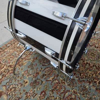1970s Ludwig Vistalite Pro Beat 6pc Shell Pack 13/14/16/18/24" w/ Matching 5x14" Snare Drum - Pattern (F) Black/White image 8