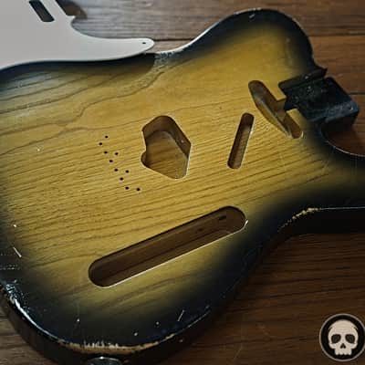 Telecaster Body 2Tone Sunburst Soft Relic - USA Ash - 50's Style Aged Nitro image 7
