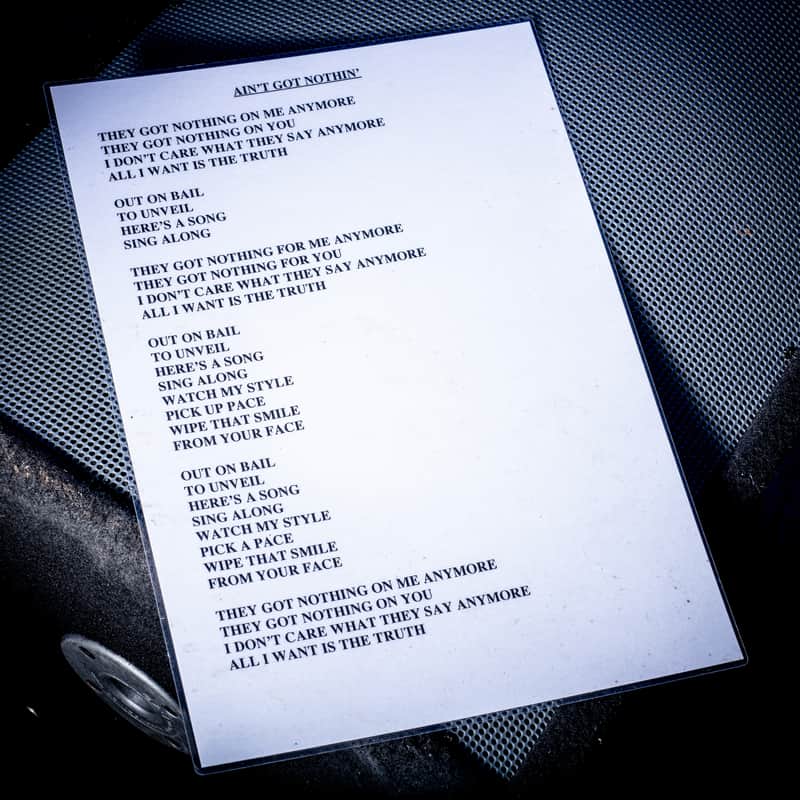 Oasis Ain't got Nothin' A3 Laminated Lyrics 2000s image 1