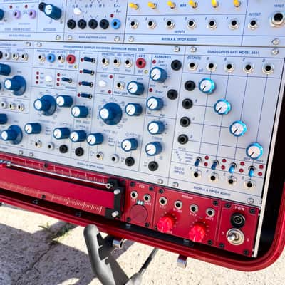 Buchla Tiptop 200t series with BPNYC ZERO Halliburton Eurorack Modular Travel Case 7U 'REDRUM" image 10