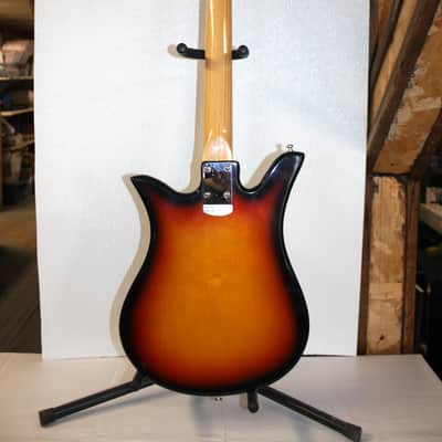 Vintage 1960's TEISCO Del-Ray ET-200 Tulip Sunburst Electric Guitar With Gig Bag image 14