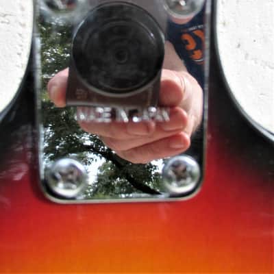 Rhythmline Mosrite Copy Guitar,  1960's  Japan, Sunburst, Case, Beautiful image 9