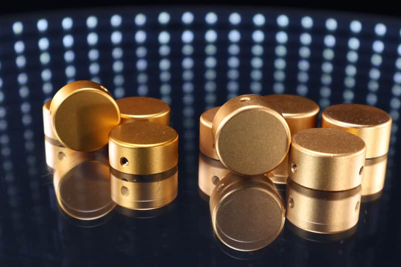 (9) Pedal Switch Toppers — Gold — (2) Styles image 1