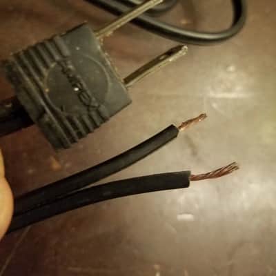 Ampex Vintage power cord non-polarized electric cable 1962 black image 1