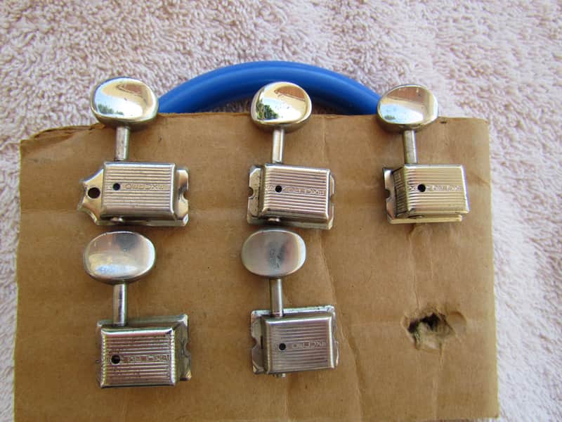 Vintage 1958-1963 Fender Tuning Machines Fits 1957 Fender Stratocaster & Telecaster Set of 5 Kluson Single Line 6 In Line Tuners image 1