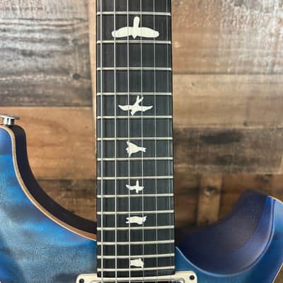 PRS CE 24 Semi-Hollow, Satin Faded Grey Black Blue Burst, Ebony, 372 image 9
