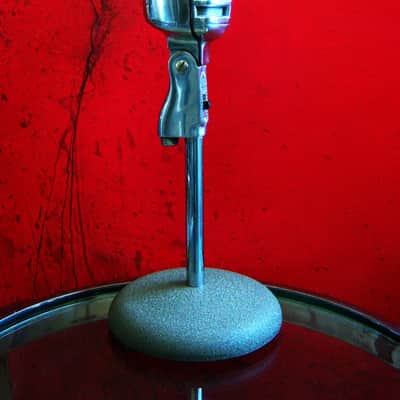 Vintage 1950's Electro-Voice 911 Mercury Omnidirectional Crystal Microphone w period Atlas DS5 stand prop display image 4