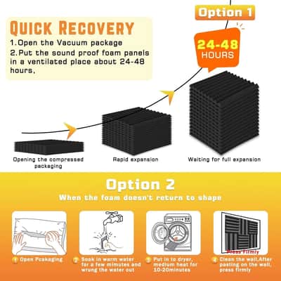 96-Pack Acoustic Foam Panels – 12" x 12" Sound Absorbing Studio Panels image 2