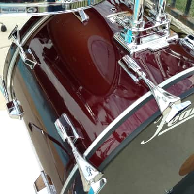 Pearl Professional 7 Piece DX Series Drum Kit with Snare Drum 1985 Wine Red image 4