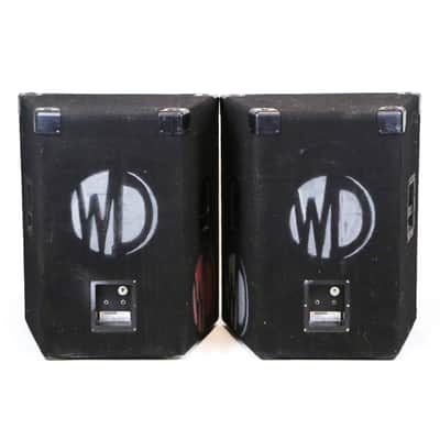 1990s JBL MR 838 3-Way Large Studio Live PA Monitors Black Carpet Cabinets 18” 10” Horn Speakers Bass Monitor Set image 7