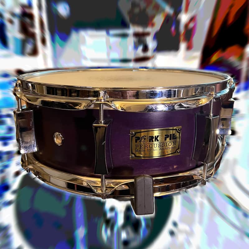 Pork Pie 5x13 Inch Maple Snare in Purple Satin (2001) image 1