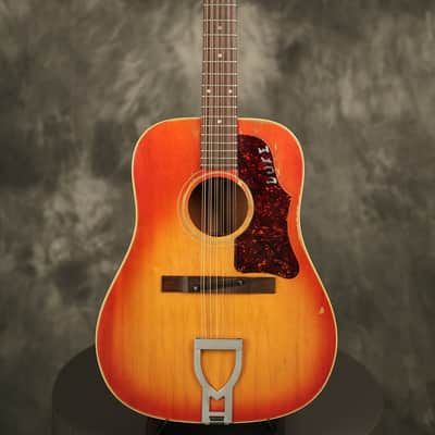 1966 Gibson B-45-12 string Dreadnought flattop acoustic Cherry Sunburst image 2