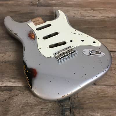 Made to Order - FRANCHIN Mercury guitar body Relic Aged 100% Nitro Lacquer COLOR OVER COLOR (Sunburst/ Black/ White/ Blue/ Green/ Yellow/ Red/ Pink/ Burgundy/ Purple/ Gold/ Silver, etc.) Basswood Poplar Stratocaster-Strat-S-Style Made in Italy image 21