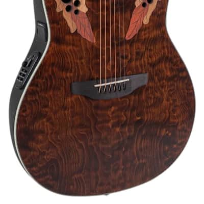 Ovation CE48P Celebrity Series Elite Plus Super Shallow Acoustic-Electric Guitar Tiger Eye image 2