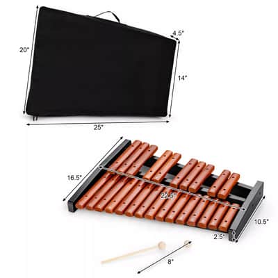 25-Note Wooden Xylophone - Educational Instrument with Mallets & Carry Bag image 2