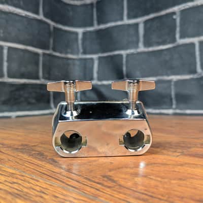 CB SP Series Bass Drum Double Mount – 5/8" Tom Arm Fit – 1 3/4" × 2 5/8" Hole Spacing – Chrome Hardware – Light Wear – Solid Mounting Solution image 3