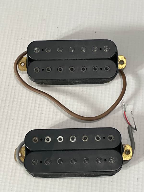 1990's Japan Ibanez RG7420 RG-7 7 String Black Neck & Bridge Humbucker Pickup Set image 1