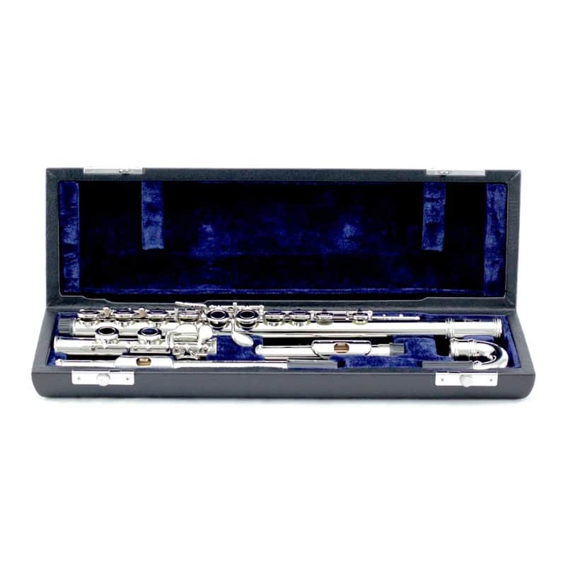 Nickel Plated C foot Flute w Straight & Curved Headjoints Student Model image 1