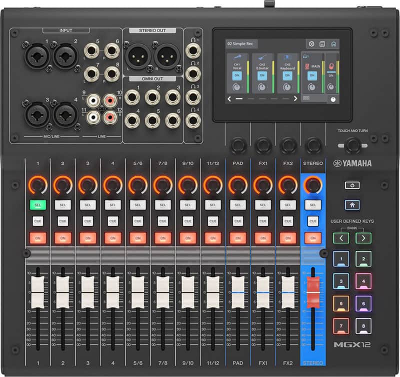 Yamaha MGX12 18-Channel Digital Mixer & Dual USB-C Audio Interface, Black image 1