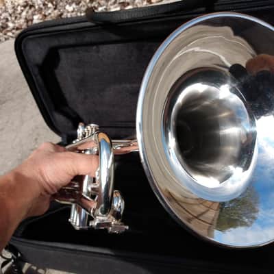LYNNZHORN PRO .465 BORE LYNN NICHOLSON Bb trumpet - approx. 2019 - Silverplated image 1